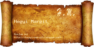 Hegyi Margit névjegykártya